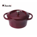 Round Enameled Cast Iron Dutch Oven with arc handle